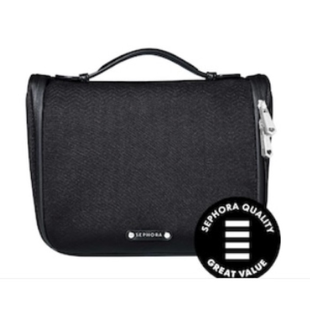 Sephora travel makeup bag with multiple pockets